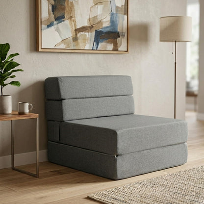 Memory Foam Home Sofá Cama Cozy Plegable - Individual - Gris