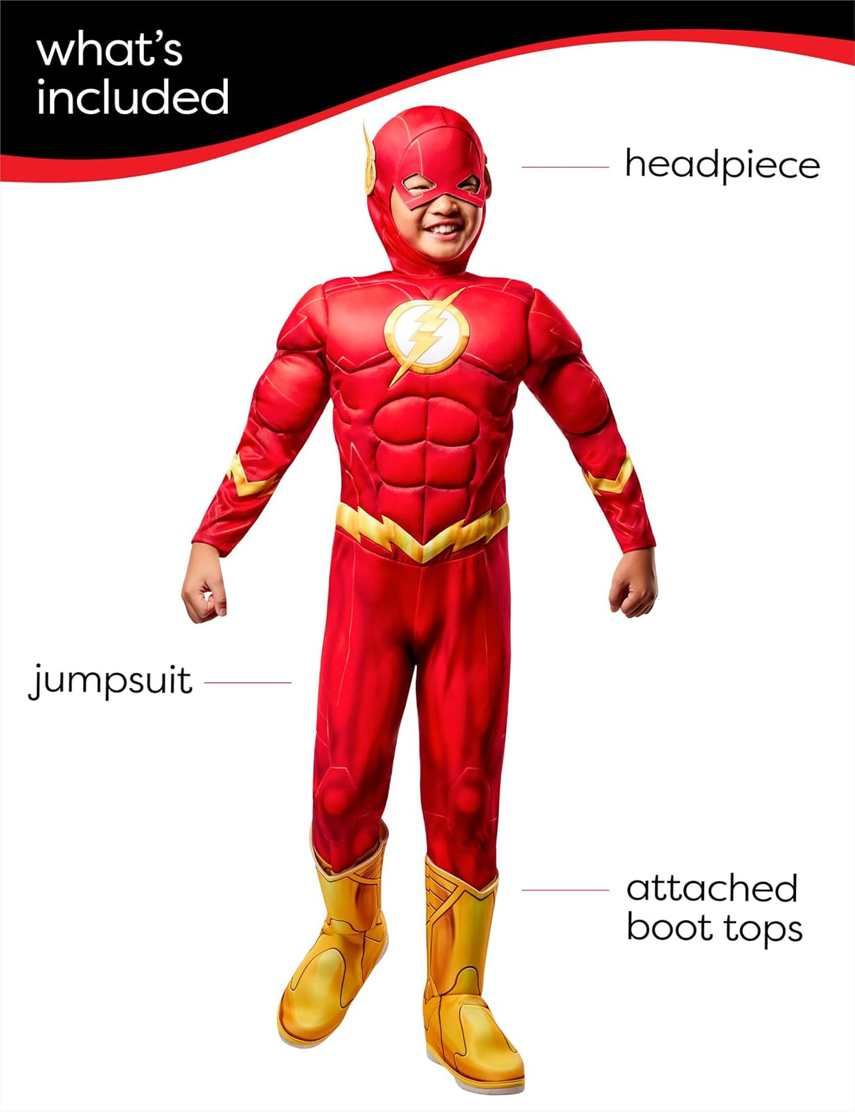 Rubies DC Comics Superheroes: Disfraz de Flash para niños, talla M
