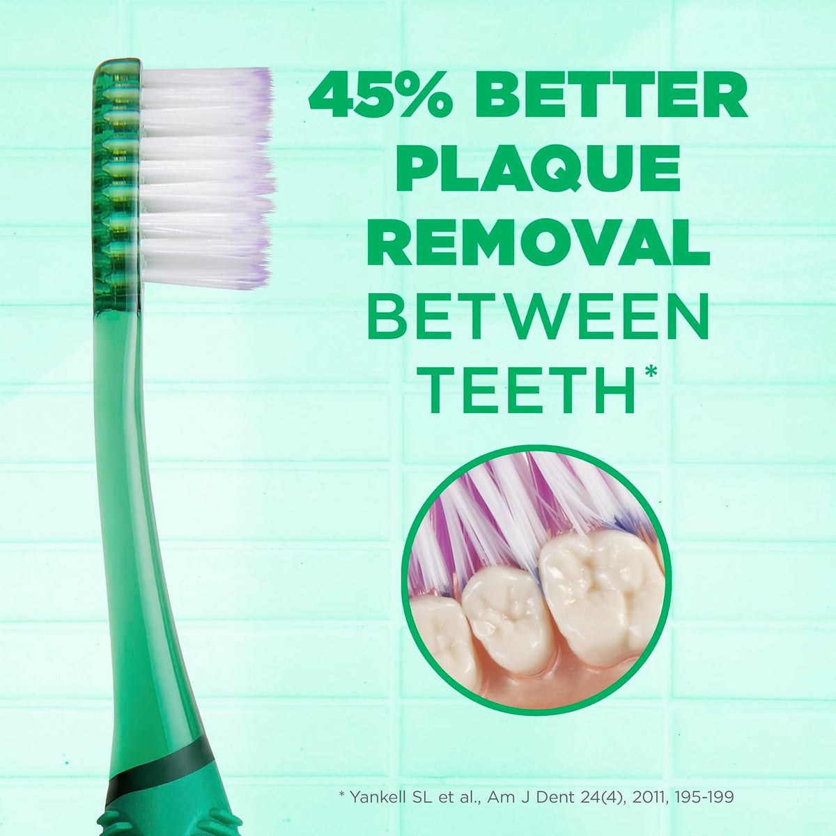 GUM Technique Deep Clean cepillo para polvo de dientes – Cabeza compacta, cepillos de dientes suaves para adultos con cerdas suaves sensibles, 1 unidad (paquete de 6)