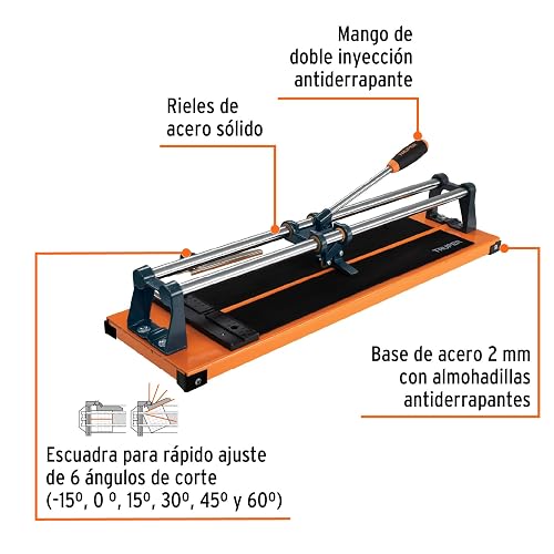 Truper CAZ-50, Cortador de azulejo de 51 cm (20"), cromado