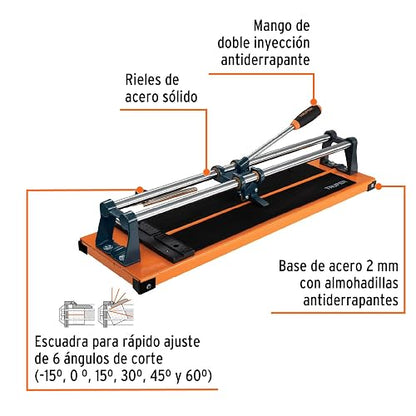 Truper CAZ-50, Cortador de azulejo de 51 cm (20"), cromado