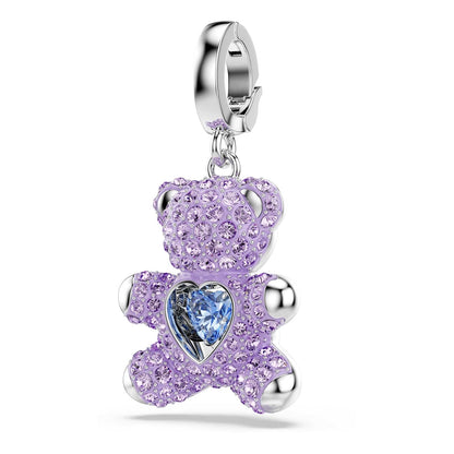 Abalorio de Swarovski Idyllia, mezcla de cortes, peluche, morado, baño de rodio
