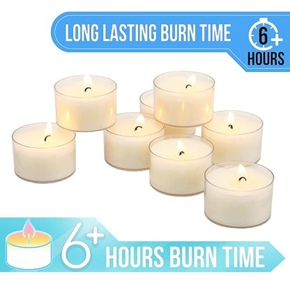 Stonebriar Velas de té sin Perfume de combustión Larga, combustión Prolongada de 6 a 7 Horas, 6-7 Horas, Variedad de colores, 96 Pack (6 Hour), 1