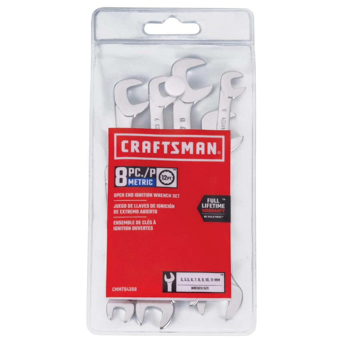 CRAFTSMAN - Juego de llaves combinadas de encendido de extremo abierto, mm, 8 piezas (CMMT94308)