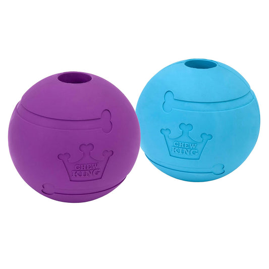 Chew King Fetch Balls - Juguete de Goma Natural Extremadamente Duradero de 4 Pulgadas, Paquete de 2 (CM-10031-CS01)