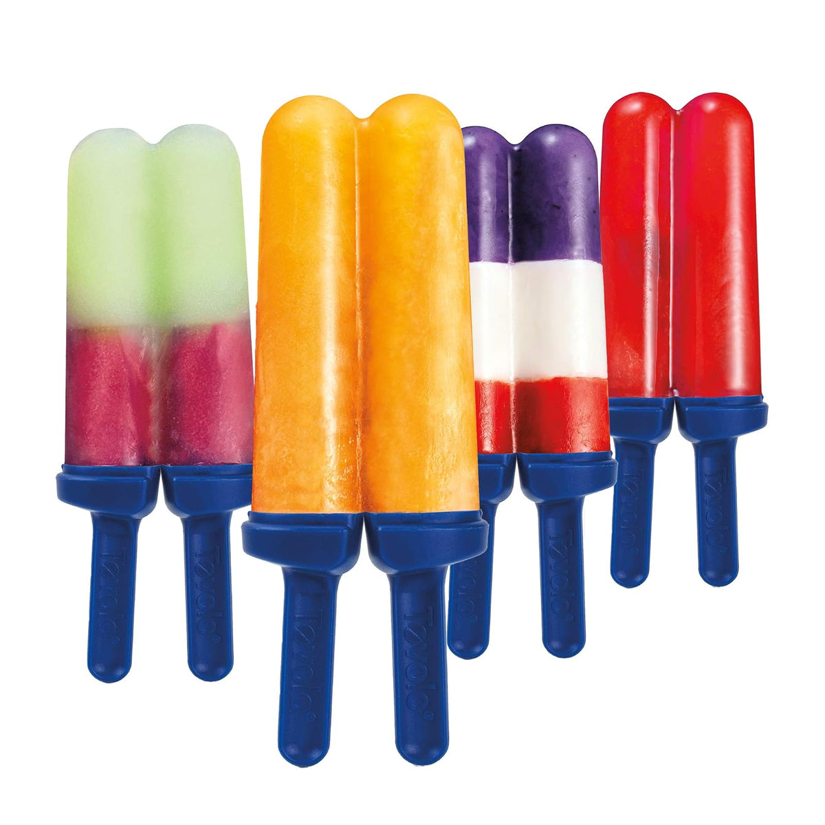 Tovolo - Moldes de hielo para reventar hielo, mango antigoteo, 4 onzas, juego de 4 moldes para hacer paletas con varillas reutilizables, golosinas congeladas sin desorden, verde