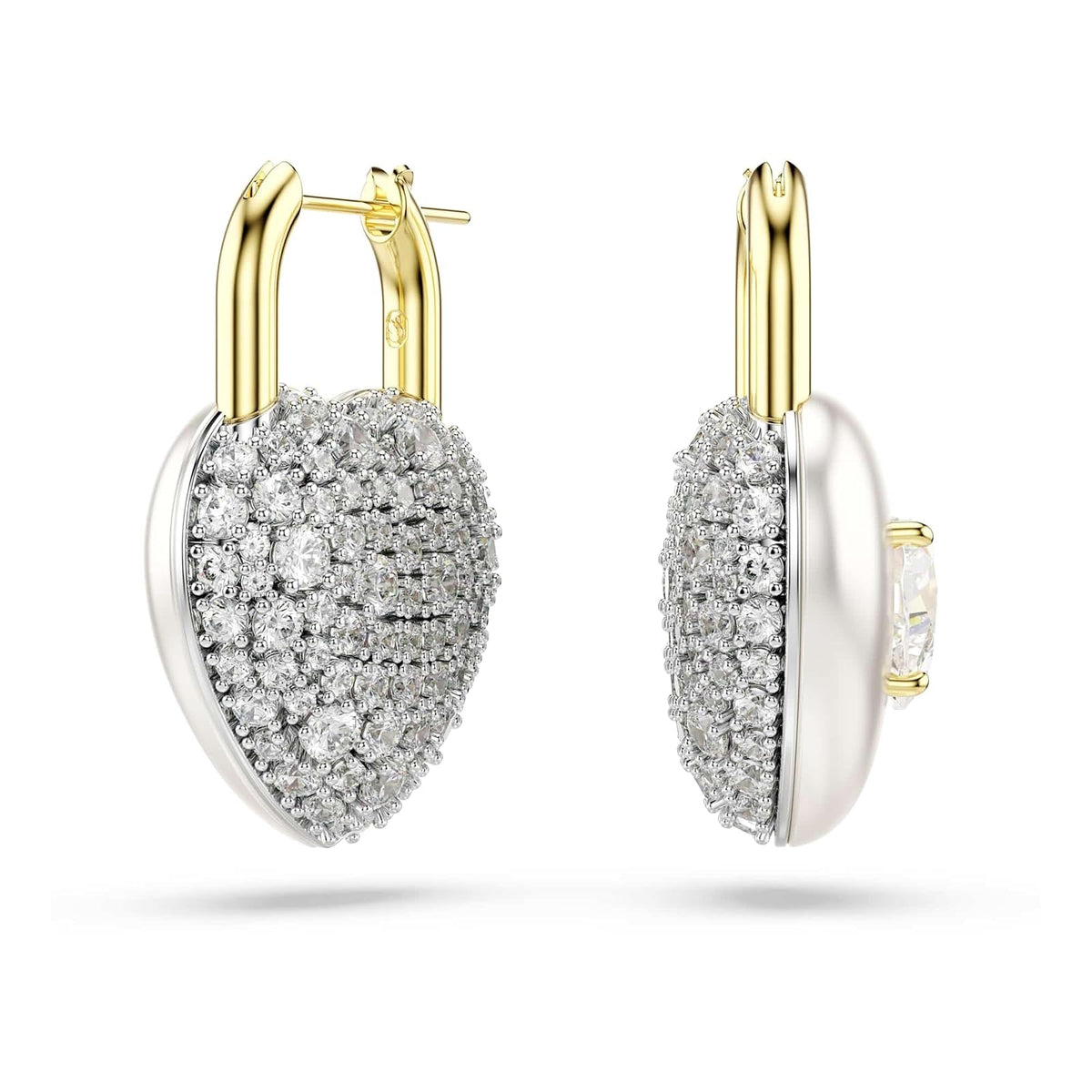 Swarovski Idyllia - Pendientes de gota con forma de corazón, color blanco