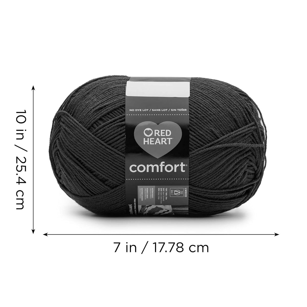 Red Heart Comfort - Hilo blanco y negro - 1 paquete de 12 oz/454 g - Acrílico - 4 Medianos (Worsted) - 867 yardas - Tejer/Crochet
