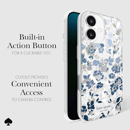 Kate Spade New York - Funda para iPhone 16, diseño de Flores Azules