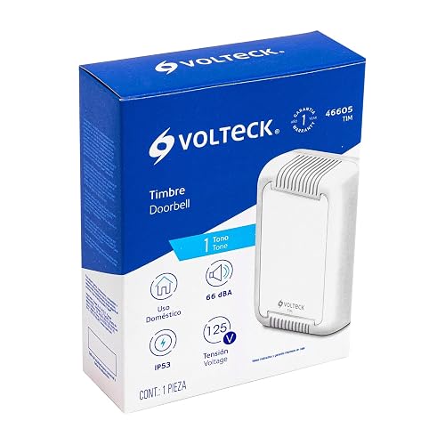 Volteck TIM, Timbre alámbrico, 1 tono, Volteck, cuadrado