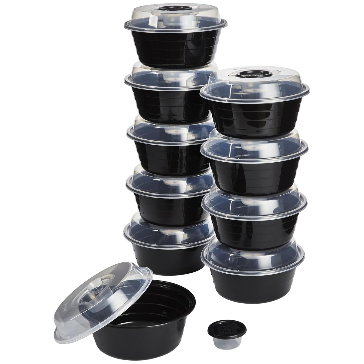 GoodCook - Recipiente para preparar comidas sin BPA con tocadores, juego de 10 organizadores de alimentos aptos para microondas y lavaplatos, juego de almacenamiento de alimentos con tapas a presión,