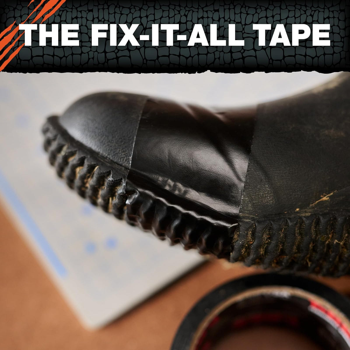 T-Rex - Cinta impermeable flexible – Cinta impermeable adhesiva resistente para reparación, fugas, parches en el techo, resistencia a la intemperie extrema y a los rayos UV, color negro, 48 mm x 9,14