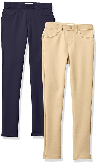 The Children's Place Jeggings de Punto para niñas Uniforme Ponte, Paquete de 2 Pantalones Niñas