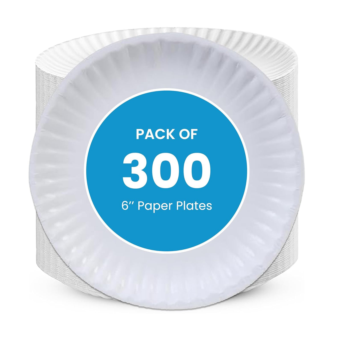 Perfectware - Kitchen Essentials - Plato de papel de 6 a 300 pulgadas, color blanco (300 unidades/paquete)