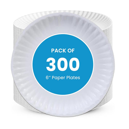 Perfectware - Kitchen Essentials - Plato de papel de 6 a 300 pulgadas, color blanco (300 unidades/paquete)