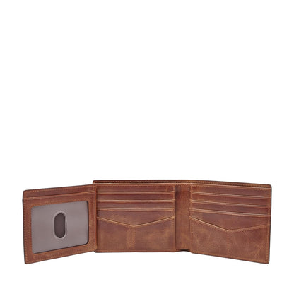 Fossil Men's Derrick Rfid Blocking Flip Id Bifold Leather Wallet