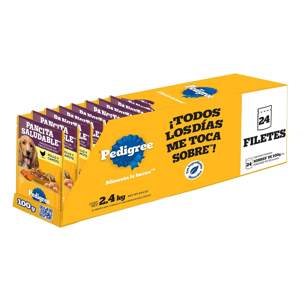 Pedigree Pancita Saludable Sobres para Perros Adultos Sabor Pollo y Camote 24 Sobres 100g c/u