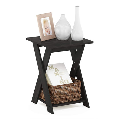 FURINNO Modern Simplistic Mesa Auxiliar, 1 Paquete sin Bandeja, Espresso
