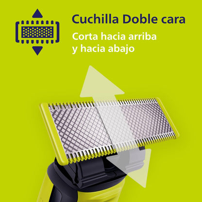 Philips OneBlade Cuchillas de Repuesto 2 Piezas | Diseñado para cortar el vello, no tu piel | Durabilidad de hasta 4 meses de uso | 2 piezas | QP220/50