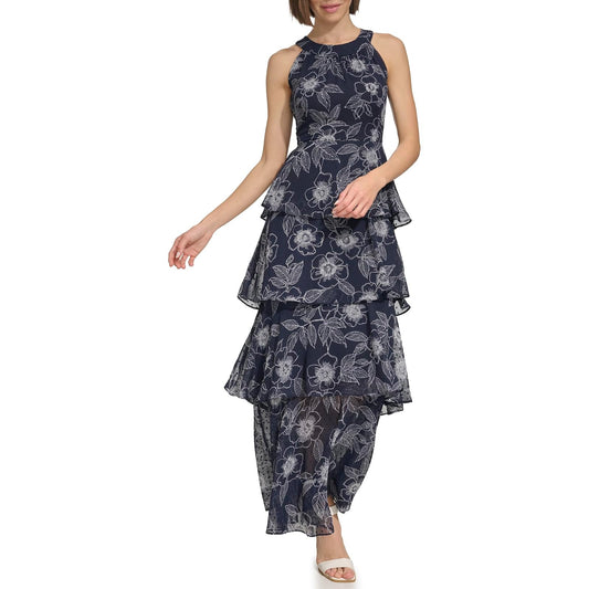 Tommy Hilfiger - Vestido Largo sin Mangas con Cuello Halter para Mujer