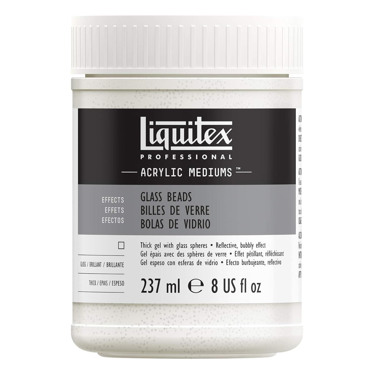 Liquitex Professional Medio para Pintura Acrílica Fluida (Pouring Effects) - abalorio de vidrio - 237 ml (Paquete de 1)