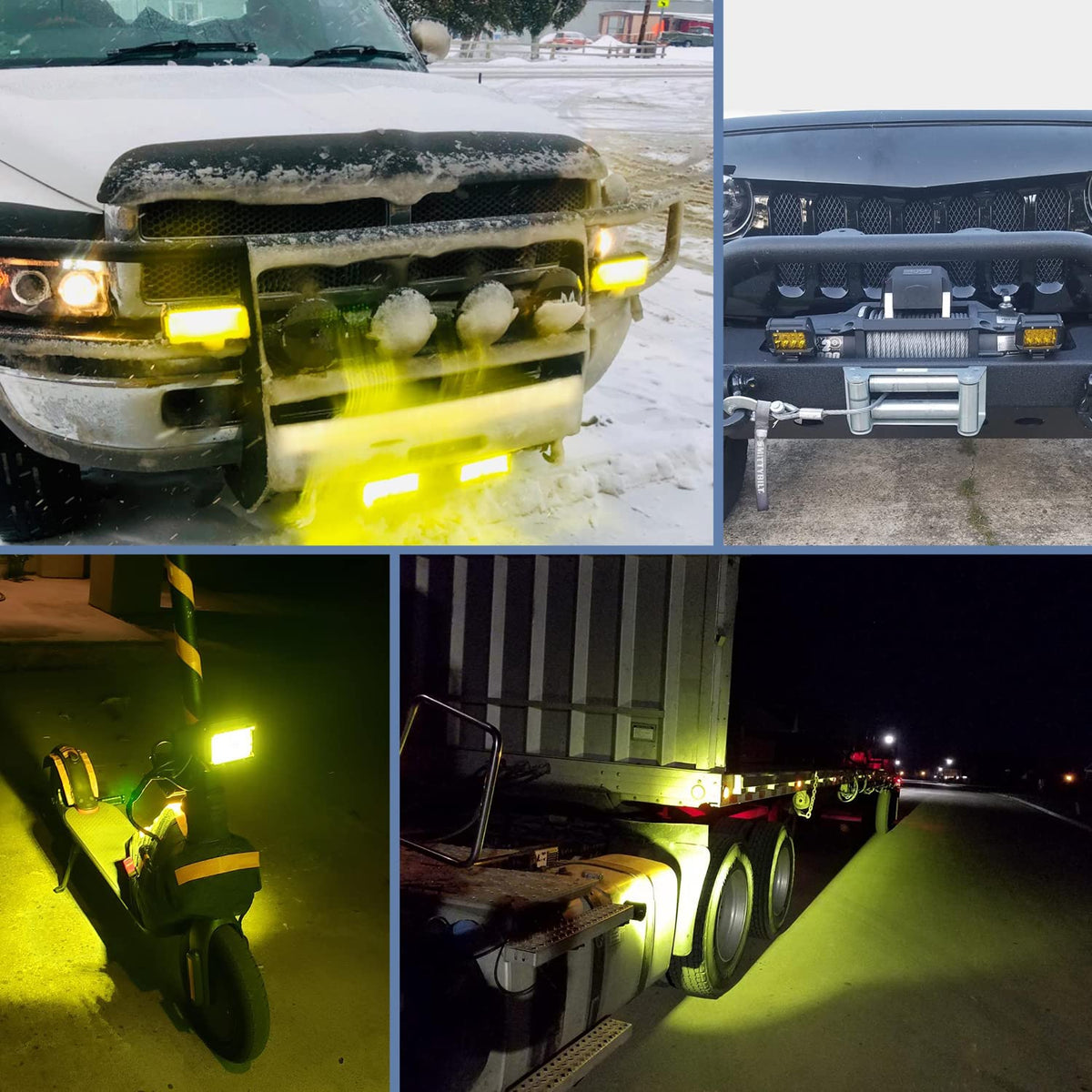 Nilight 18031S-B Luces Antiniebla LED de Triple Fila de 36W para Camiones Jeeps UTV ATV Barcos Marinos, Redonda, Ámbar, 2 Piezas 4 Pulgadas