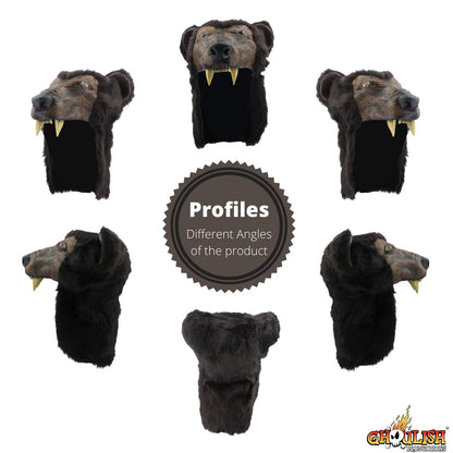 Brown Bear Helmet, Casco de Cabeza de Oso, Sombrero para Disfraz de Guerrero Ideal para Halloween