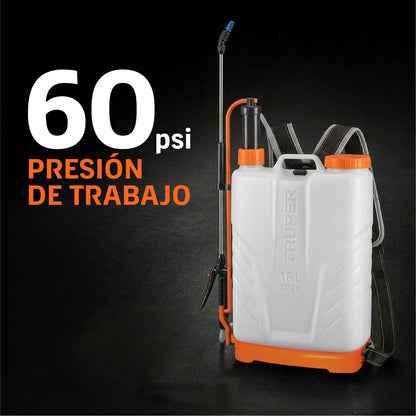 TRUPER FUM-16, Fumigador de Mochila, Boca Ancha, 16 litros