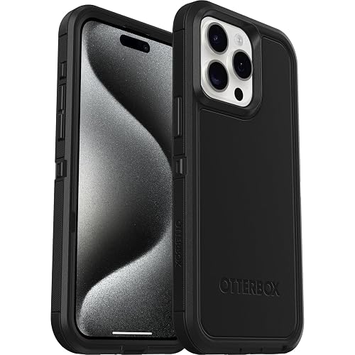 OtterBox - Funda para iPhone 15 Pro MAX (Solamente) Defender Series XT, Color Negro, sin visualización, Resistente, se Ajusta a MagSafe, Accesorio de cordón