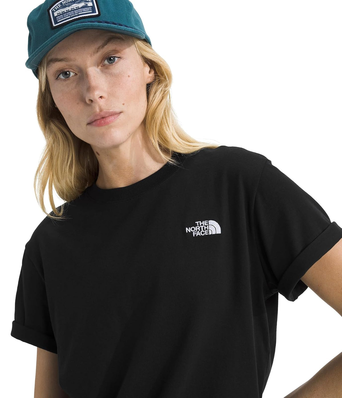 The North Face Evolution Simple Dome - Playera de Manga Corta Relajada para Mujer, Playera de algodón con Logotipo Bordado clásico