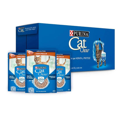 Purina Cat Chow Adulto Todos los Tamaños Sabor Pollo 24pack de 85g
