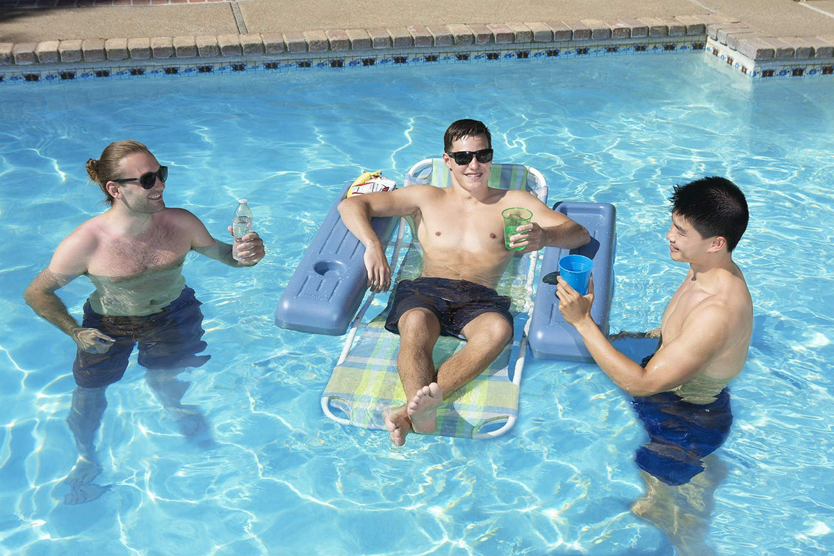 Poolmaster Caribbean - Silla Flotante Retro para Piscina, para Adultos, a Cuadros