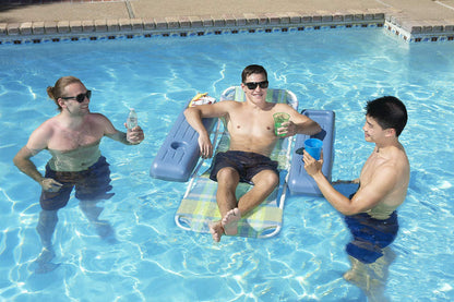 Poolmaster Caribbean - Silla Flotante Retro para Piscina, para Adultos, a Cuadros