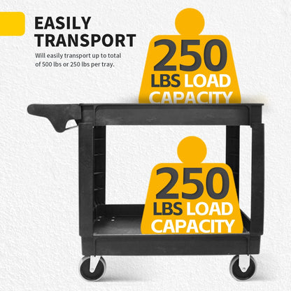 MaxWorks 80855 Carrito de Servicio de 500 Libras con Dos bandejas de 30 x 16 Pulgadas