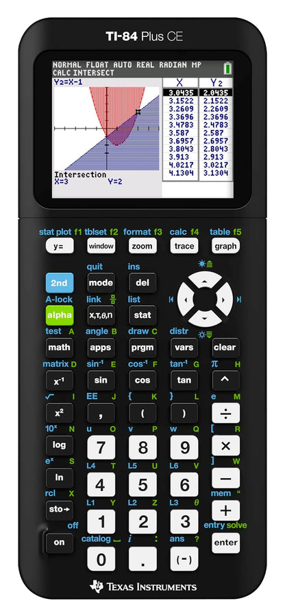 Texas Instruments - Calculadora Gráfica A Color Ti-84 Plus Ce, Negra, 7.5 Pulgadas