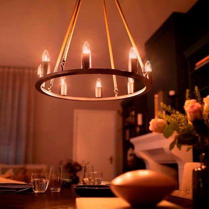 Philips LED Vela luz cálida 4.5W = 40W base E27 3pack