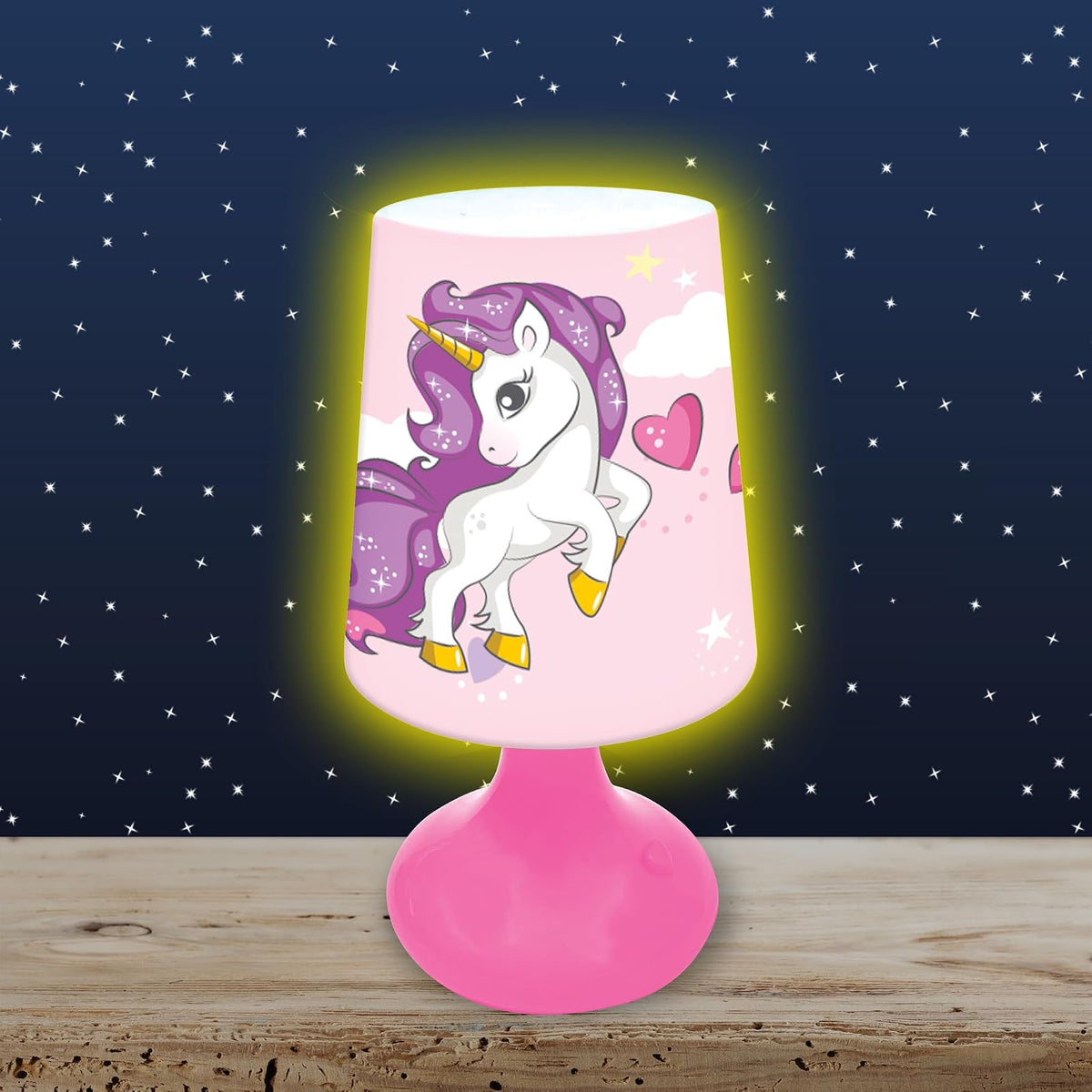Lexibook, Unicornio, Mini Lámpara de Mesita de Noche Inalámbrica y Luz Nocturna, MLT10UNI
