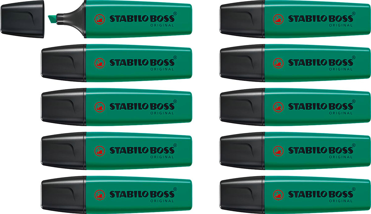 STABILO BOSS Original Marcatextos, Paquete de 10 - Turquesa