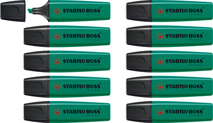STABILO BOSS Original Marcatextos, Paquete de 10 - Turquesa