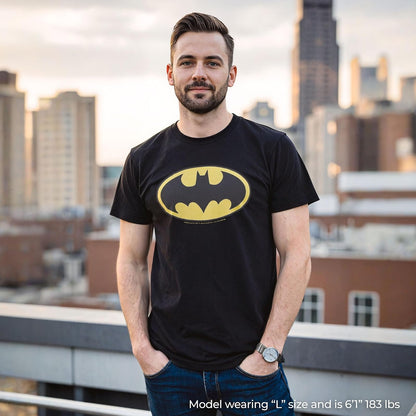 DC Comics Men's Batman Basic Logo T-Shirt, Black