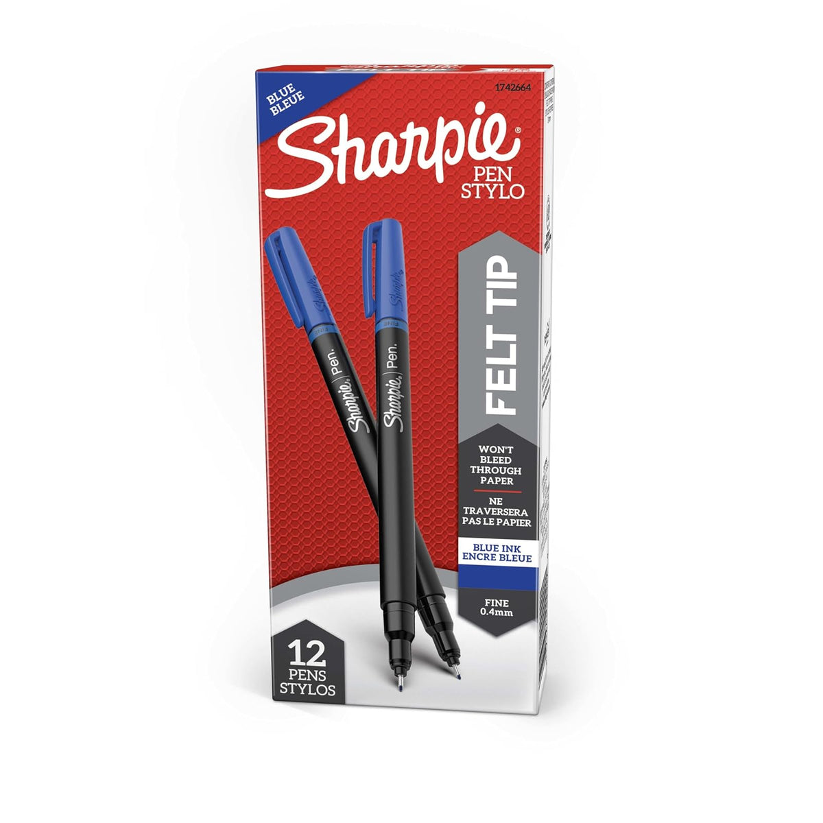 Sharpie Art Pens Punta Fina, Colores Surtidos - 12-Count - Fine Point - Azul