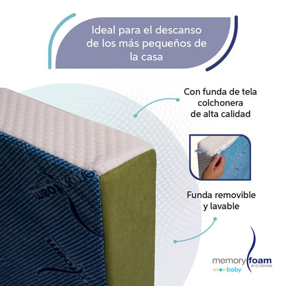 MEMORY FOAM BABY | Colchón de Cuna Para Bebé Baby Essential – Firmeza Media - 120 x 60 x 10 cm – Hecho de Espuma de Poliuretano