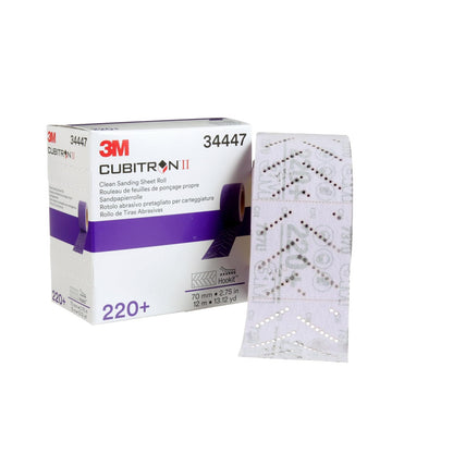 3M Rollo Hookit™ Cubitron II Clean Sanding 220+ 34447 | 1 rollo, multiorificio, para eliminación de revestimiento, reparación de cuerpo, lijado automático