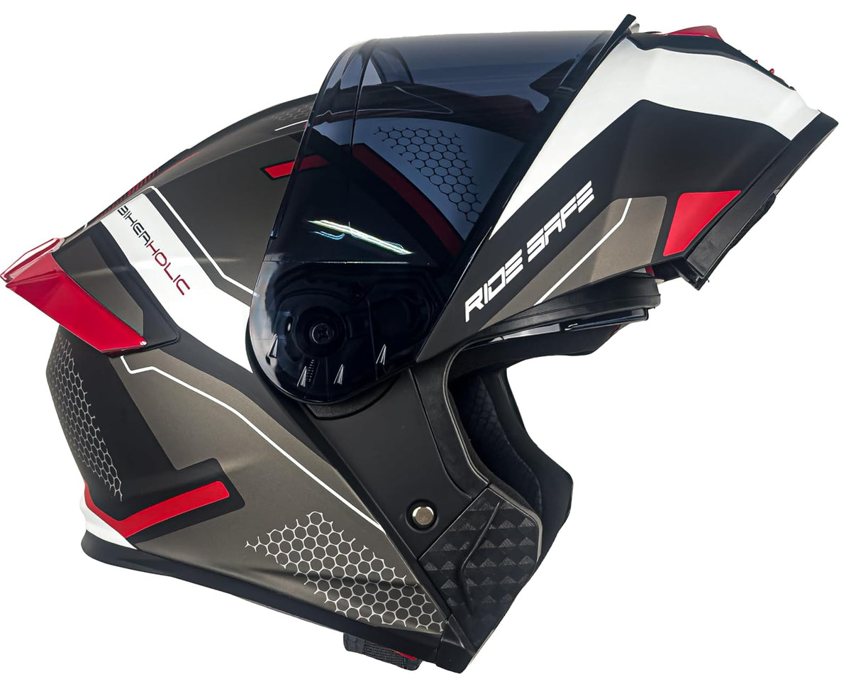 KOV Casco Thunder Revenge Rojo Abatible Dot Talla M