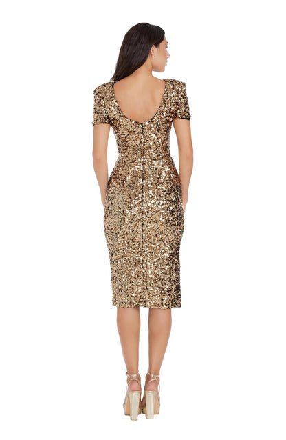 Dress the Population Natasha Vestido Midi Bodycon Vestido para ocasión Especial Mujer