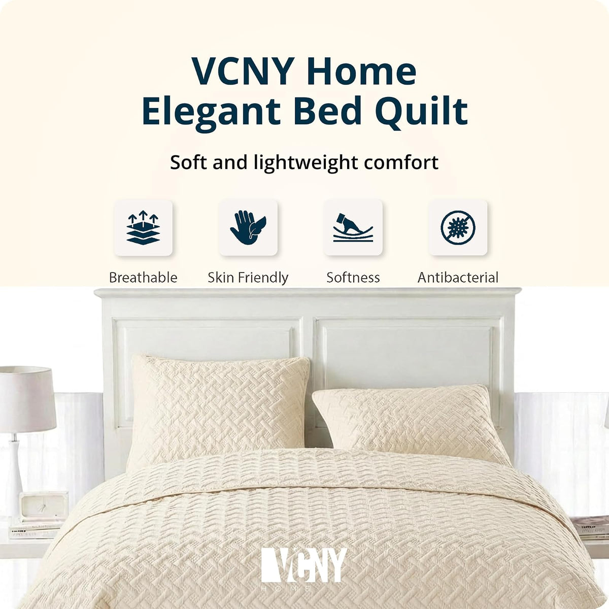 VCNY Home - Colcha Nina Full Queen en relieve nia-qlt-fuqu-in-bl de Victoria Classics, casual, marfil, 1, 1