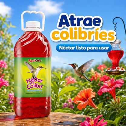 Redkite Néctar Líquido para Colibríes 3.8 L — Néctar Listo para Usar con Energía para Aves