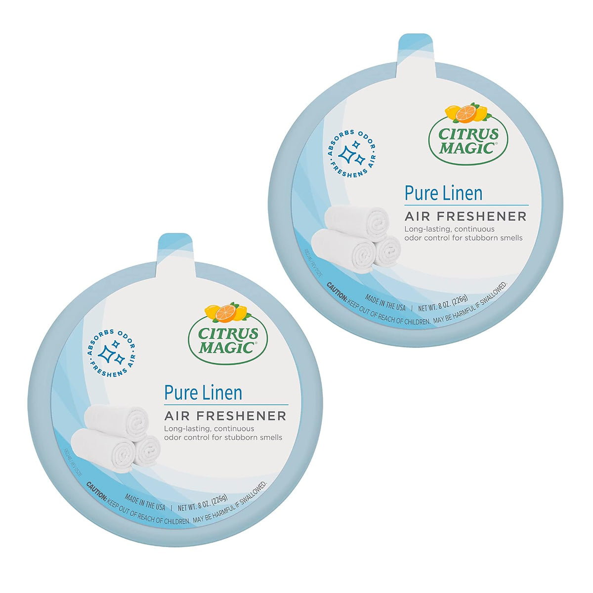 Citrus Magic Ambientador sólido de Lino Puro, Paquete de 2, 8 onzas Cada uno