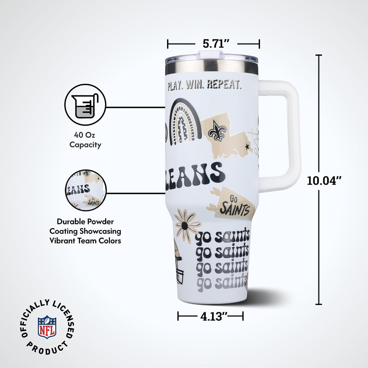 The Memory Company - Vaso de 40 onzas de Team Spirit Game Day