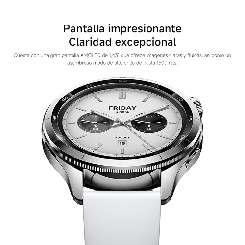 XIAOMI Watch S4 con GPS, iOS & Android, Modo Deportivo Avanzado, Rainbow | Pantalla AMOLED de 1.43'', Hasta 10 días de Batería, 150+ Modos Deportivos, Monitor Frecuencia Cardíaca y Sueño